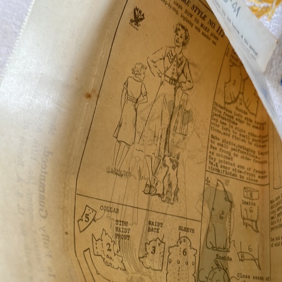 New York Pattern 112 Girl’s & Junior’s dress sewing pattern ca1930’s - Picture 6 of 8